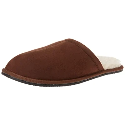 Immagine di Amazon Essentials Pantofole Comode Uomo, Marrone Toffee Scuro Micro Scamosciato, 39 EU