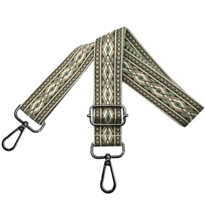 Immagine di Tracolla per Borsa Donna Regolabile, Cinghie Colorata, Tracolle Larga 3.8cm con Nero Moschettoni Crossbody Accessori, Verde Militare, N42