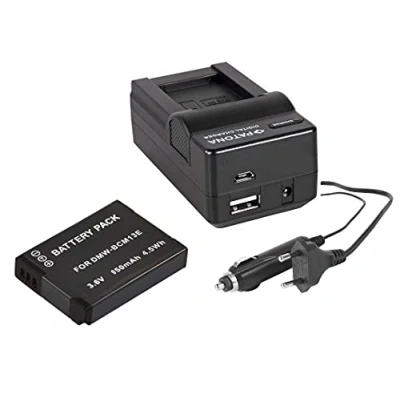 Immagine di Set 3 in 1 per Panasonic Lumix TZ71/DMC TZ71, batteria (950 mAh) + caricatore 4 (con USB/mini USB e caricabatteria da auto) incluso displaypad Patona