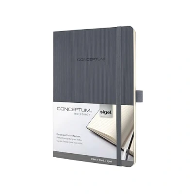 Immagine di SIGEL CO329 Taccuino premium a righe, A5, copertina flessibile, grigio, Conceptum