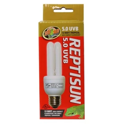 Immagine di Zoomed Reptisun Lampada per terrari e rettilari 13 Watt, 5.0 UVB, UVA, lampadina rettili, tartarughe, rane piante da terrario