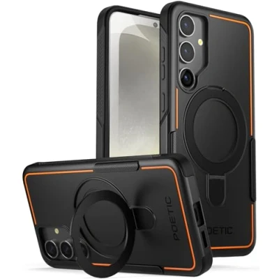 Immagine di POETIC Neon Case Compatibile con Galaxy S24 Plus 6.7 pollici, [supporto magnetico ad anello] a doppio strato, robusta, sottile, resistente agli urti, nero