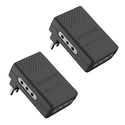 Immagine di Electraline 92309 Set 2 Adattatori Multipresa Tripla 3 Posti 10A, Nero