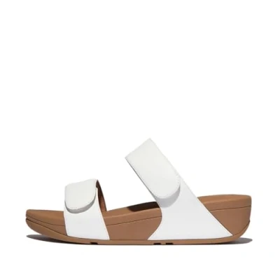 Immagine di Fitflop Lulu Adjustable Leather Slides, Sandali a Ciabatta Donna, Bianco, 37 EU
