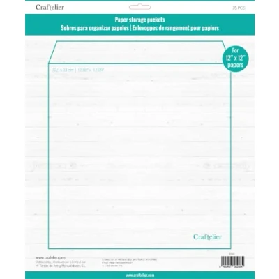 Immagine di Craftelier buste trasparenti in plastica resistente Ideale per l&#039;organizzazione di materiali scrapbooking e artigianato Include 25 dimensioni ca. 32,5 x 33 cm (12,80&quot; 12,99&quot;)
