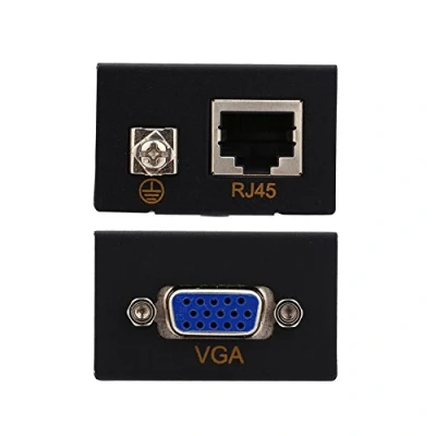 Immagine di PUSOKEI Extender VGA, Cavo Ethernet Cat5 / Cat6 60M VGA RJ45, con 1 Trasmettitore, Ricevitore, Segnale su TCP/IP Standard