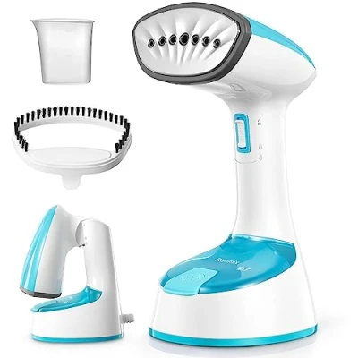 Immagine di Reemix Ferro da Stiro Verticale, Pieghevole e Portatile Stiratrice 20 g/min Vapore Penetrante, Riscaldamento Rapido 25 Secondi, per Casa, Ufficio Viaggi, 220V(Blu)