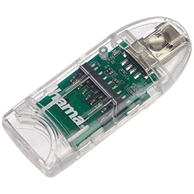 Immagine di Hama 091092 Lettore per Schede di Memoria SD/MicroSD 8in1 USB 2.0, colore: Trasparente
