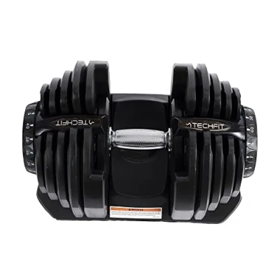 Immagine di TechFit Manubri con Custodia di Stoccaggio Ergonomic Handle, Weightlifting, Bodybuilding, Gym Exercises chiusura sicurezza Regolabili (5 40 kg)