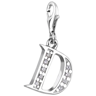 Immagine di Nenalina Charm Lettera D in Argento per Donna con Cristalli 712704 019
