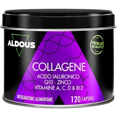Immagine di Collagene e ACIDO IALURONICO + Coenzima Q10 Vitamina C, A, D, B12 Zinco Per 4 Mesi Idrolizzato Pelle, Ossa, Muscoli Articolazioni Integratore