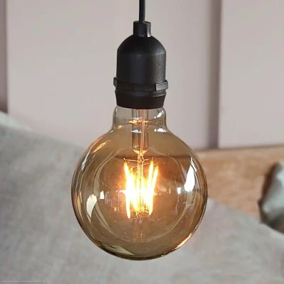 Immagine di Hellum Lampada a sospensione LED con batteria e telecomando, dimmerabile, lampadina dorata senza corrente per esterni interni, decorazione sospensione, impermeabile, timer, 150414