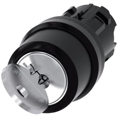 Immagine di Siemens 3SU10004BF110AA0 3SU1000 4BF11 0AA0 Interruttore a chiave Anello frontale in plastica Nero 1 x 90 pz.