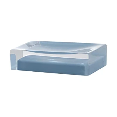 Immagine di Gedy Auckland saponetta, Misure e Peso: 3X11X7 CM &amp; 0,15 kg, Porta Sapone Solido in Resina Trasparente di Alta qualità, Finitura Celeste, Design R&amp;S, Fatto a Mano, 2 Anni Garanzia, Unica