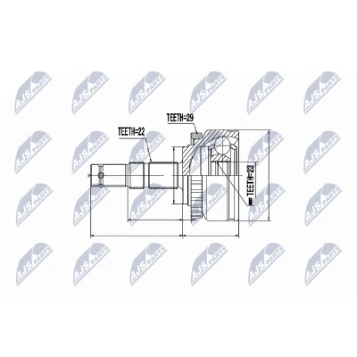 Immagine di NTY NPZ PL 015 Kit Giunto Omocinetico Assale anteriore Sx, Dx OPEL: Corsa C Hatchback, Meriva A