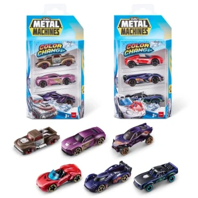 Immagine di Metal Machines Color Change Car Series 4, Mini Die Cast 6 Pack by ZURU, Collectible Race Boys Toy 1:64 (6 Pack), Styles May Vary