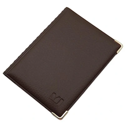 Immagine di Porta carte d&#039;identità e di credito con 4 scomparti MJ Design Germany Made in UE diversi colori designs (Design 3 / Marrone)