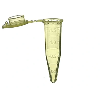 Immagine di MUHWA 500 tubi microcentrifuga graduati in polipropilene con tappo a scatto, micro provette da 1,5 ml per microtubi conici laboratorio (giallo)