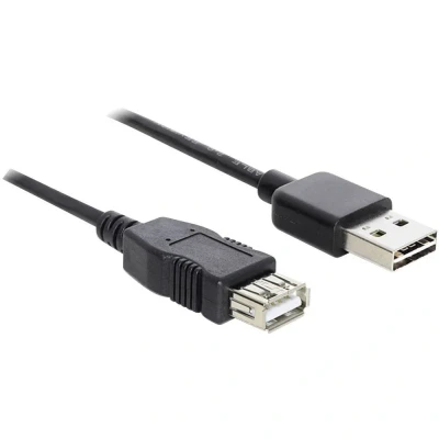 Immagine di Delock Cavo USB 2.0 Spina A, Presa A 1.00 m Nero connettore applicabile su entrambi i lati, contatti dorati, Certificato UL 83370