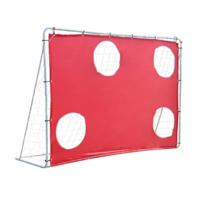 Immagine di FUNJEPE Porta da calcio/calcio 3 in 1, acciaio, 210 cm x 1,5 m, per allenamento all&#039;aperto, giardino, con rete calcio antimuffa
