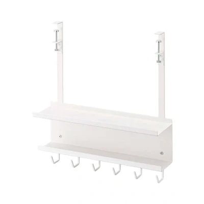 Immagine di YAMAZAKI 5461 SMART Organizzatore di cavi e router sotto la scrivania, bianco, Acciaio, minimalista, 40 x 11.5 43 cm