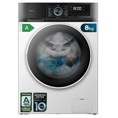 Immagine di Cecotec Lavatrice 8 Kg Carico Frontale Bolero Dresscode 8500 Inverter A. 1900 W, 1400 rpm, Motore Plus, Basso Consumo, 16 Programmi, SteamMax, Delay Start, Bianco