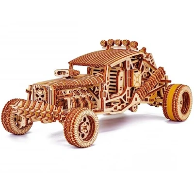 Immagine di Wood Trick Mad Buggy Puzzle in Legno 3D da Costruire per Adulti e Bambini Percorre fino a 7,6 m Design Dettagliato Robusto Kit di Modellismo Auto