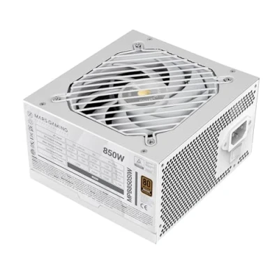 Immagine di Mars Gaming MPB850SI, Alimentatore PC ATX 850W, 7 Anni di Garanzia, 80Plus Bronze 230V, 90% Efficienza, Ventola SI Extreme Silence con Nucleo in Rame, Tecnologie AI2 RPM, DC e SMD, Bianco