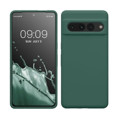 Immagine di kwmobile Cover per Google Pixel 7 Pro Custodia Back Case Smartphone in Silicone TPU Protezione Gommata verde militare