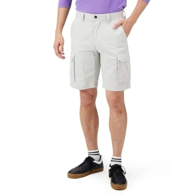 Immagine di Amazon Essentials Pantaloncini cargo dal taglio classico (disponibili in taglia Big &amp; Tall) Uomo, Argento, 32W