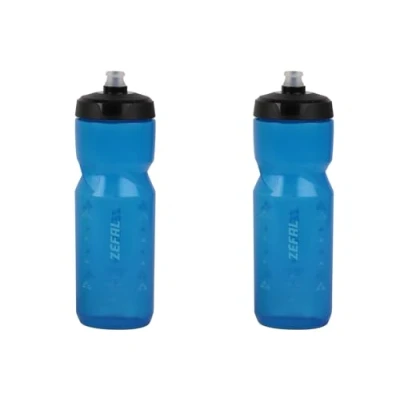 Immagine di ZEFAL Pack Sense Soft 80 Set di due Borracce Bici e MTB Borraccia Ciclismo Sportiva Flessibile Inodore Senza BPA Tappo in Silicone Blu Trasparente, 2 x 800ml