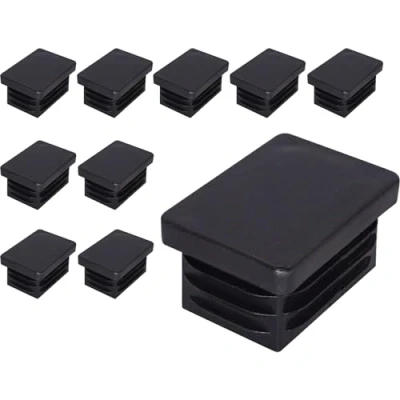 Immagine di SKIR&#039;CO tappi rettangolari in plastica, 25 x 35 mm, opachi, inserti per tubi rettangolari, pali recinzioni, colore nero RAL 9005, 10 pezzi