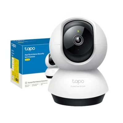 Immagine di Tapo C220 Telecamera Wi Fi Interno 2K 4MP QHD, Videocamera Sorveglianza, 360º Horizontal, Panoramica e iInclinazione, Visione Notturna, MicroSD fino a 512GB, Alexa, Google Assistant
