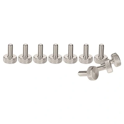 Immagine di PrecisionGeek Viti zigrinate piatte in alluminio M6 x 10 mm (set di 10)