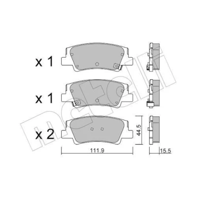 Immagine di METELLI 22 1299 0 Kit pastiglie freno con segnalatore acustico usura