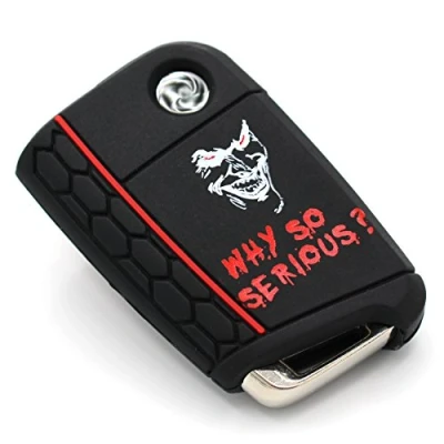 Immagine di Cover Chiave Auto Caso di protezione con 3 tasti Silicone design case custodia per chiavi veicoli accessori VB (Joker nero/rosso)