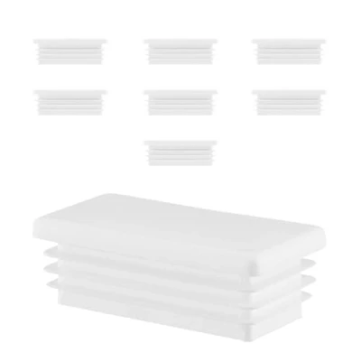 Immagine di EMFA Tappo per tubo rettangolare fino a 80x40 mm 8 pezzi colore Bianco (RAL 9010) 8x4 cm