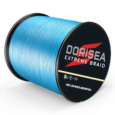 Immagine di Dorisea, Extreme braid Lenza da pesca intrecciata in 100% polietilene, lunghezza 1000 m, testata 2,7 a 250 kg, resistente all&#039;abrasione, alta qualità, zero qualità