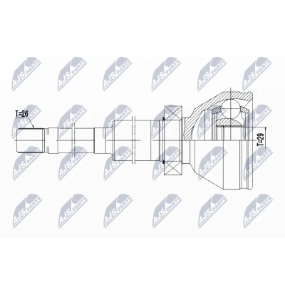 Immagine di NTY NPW VV 072 Kit Giunto Omocinetico Trasmissione automatica Assale anteriore Dx VOLVO: XC90 I