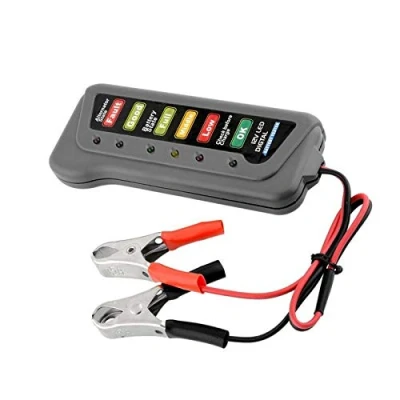 Immagine di tester per batteria auto da 12 V, multi funzioni, strumenti diagnostici e alternatore, con 6 luci a LED alternatore moto