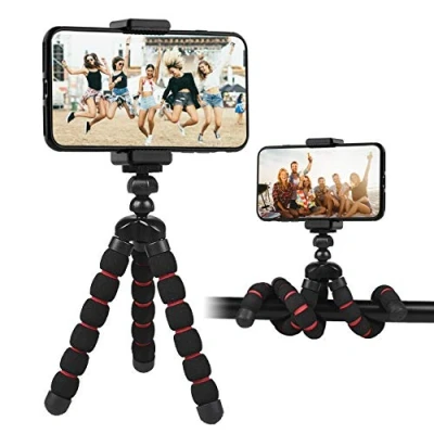 Immagine di MOJOGEAR Mini treppiede flessibile con gambe in gommapiuma, nero/rosso