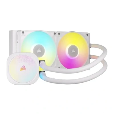 Immagine di CORSAIR iCUE LINK TITAN 240 RX RGB Raffreddatore CPU a Liquido 240mm AIO 2x RX120 Ventole Incluse Adatto Intel LGA 1851/1700, AMD AM5/AM4 Hub di Sistema Incluso Bianco