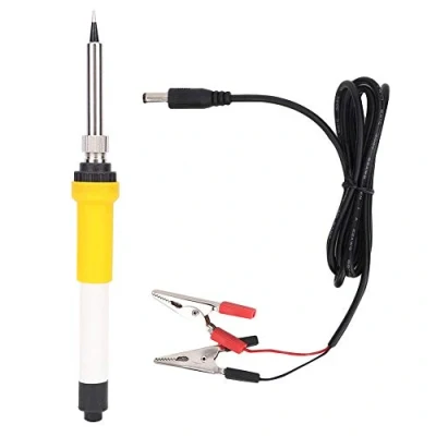 Immagine di saldatore elettrico CC, alimentato a clip da 12 V 60 W per auto portatile saldatura esterna semplice, riparazione cablaggio