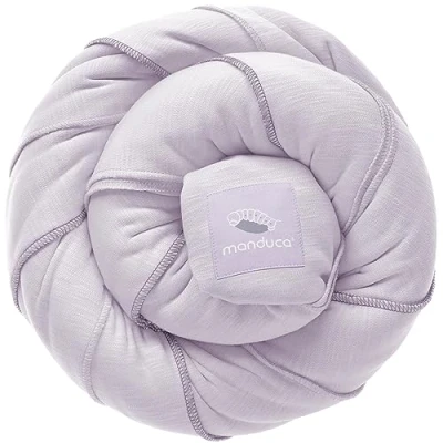 Immagine di manduca Sling &gt; Monochrome Lavender &lt; Fascia portabebè elastica con certificato GOTS, 100% cotone biologico, marsupio per neonati e bambini dalla nascita (3,5 15kg)