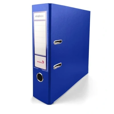 Immagine di Netuno 1 raccoglitore documenti blu a 2 anelli A4 dorso 8 cm raccoglitori in cartone ecologico riciclato per archivio ufficio faldoni portadocumenti registratori ad