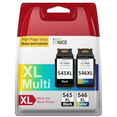 Immagine di Cartucce 545 546 XL, Cartuccia PG 545XL CL 546XL Compatibile con Canon 546, Nero Colore per Pixma TR4550 MG2550s MG2550 MG3050 IP2850 MX490 MX495 TS3350 TS3150