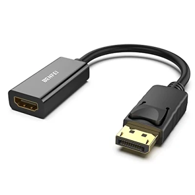 Immagine di BENFEI Adattatore DisplayPort a HDMI 4K, Unidirezionale Computer Monitor, DP (Display Port) maschio femmina Convertitore con audio per Lenovo Dell HP Asus