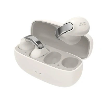 Immagine di JVC Nearphones HA NP1T W, Cuffie in stile Earcuff con archetto lucido, vestibilità comoda, connessione multipoint, Bluetooth 5.3, autonomia di 24 ore, compatibili app Bianco