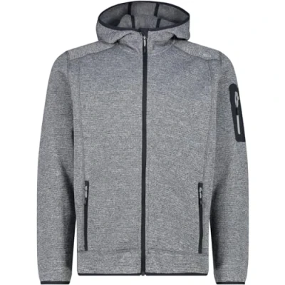 Immagine di CMP Giacca in Knit Tech da Uomo con Cappuccio Fisso, Ice Titanio Nero, 48