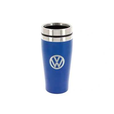 Immagine di Brisa VW Collection Volkswagen Tazza termica isolata a doppia parete in acciaio inox Campervan T1 Bus design (450ml/Blu)